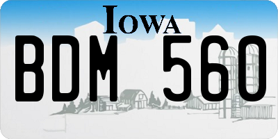 IA license plate BDM560