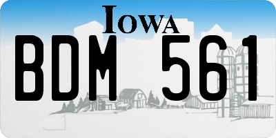 IA license plate BDM561