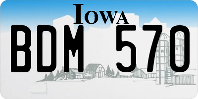 IA license plate BDM570
