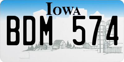 IA license plate BDM574