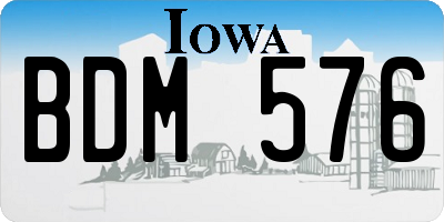 IA license plate BDM576