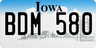 IA license plate BDM580