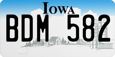 IA license plate BDM582