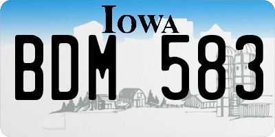 IA license plate BDM583