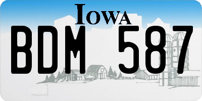 IA license plate BDM587