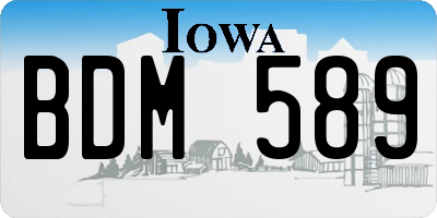 IA license plate BDM589