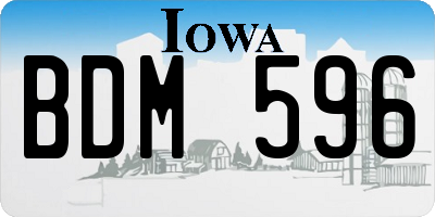 IA license plate BDM596