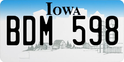IA license plate BDM598