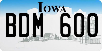 IA license plate BDM600