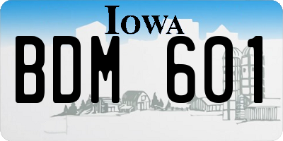IA license plate BDM601
