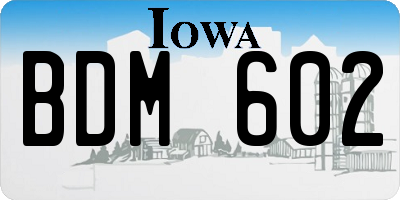 IA license plate BDM602