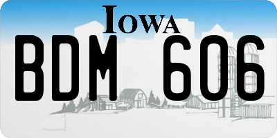 IA license plate BDM606