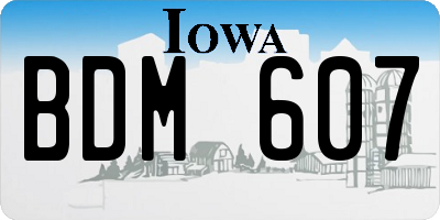IA license plate BDM607