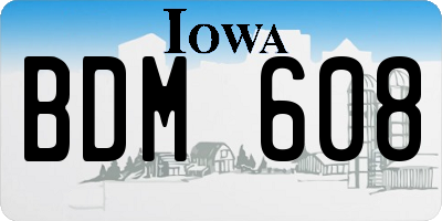 IA license plate BDM608