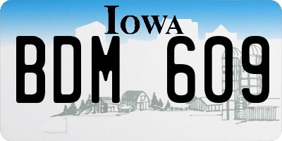 IA license plate BDM609