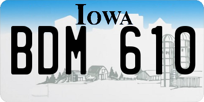 IA license plate BDM610