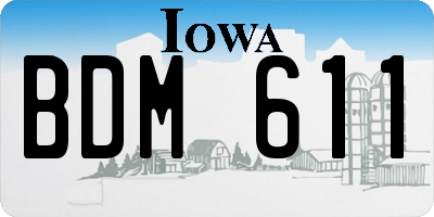 IA license plate BDM611