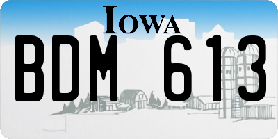IA license plate BDM613