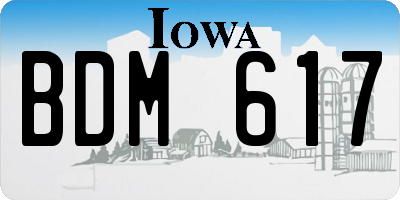 IA license plate BDM617