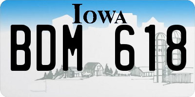 IA license plate BDM618