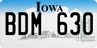 IA license plate BDM630