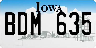 IA license plate BDM635