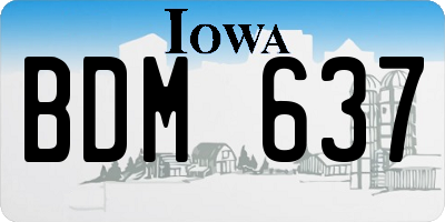IA license plate BDM637