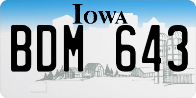 IA license plate BDM643