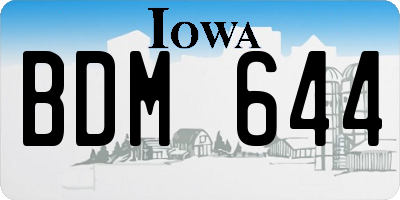 IA license plate BDM644
