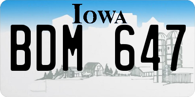 IA license plate BDM647