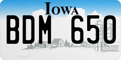 IA license plate BDM650