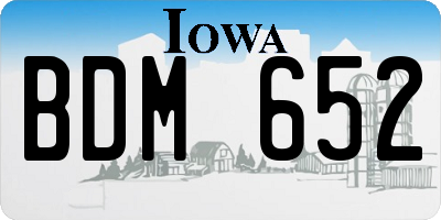 IA license plate BDM652