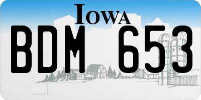 IA license plate BDM653