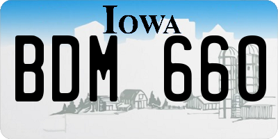 IA license plate BDM660