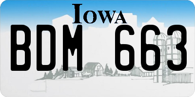 IA license plate BDM663