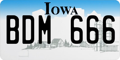 IA license plate BDM666