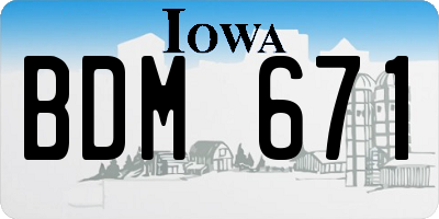 IA license plate BDM671