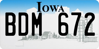 IA license plate BDM672