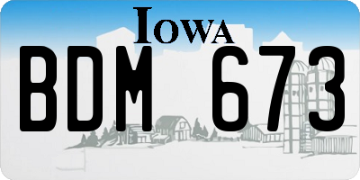IA license plate BDM673