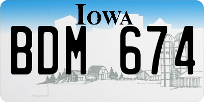 IA license plate BDM674