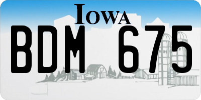 IA license plate BDM675