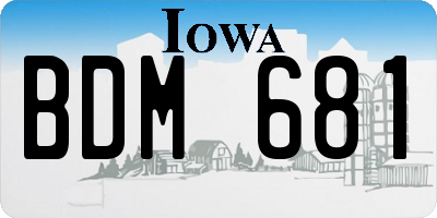 IA license plate BDM681