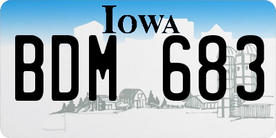 IA license plate BDM683