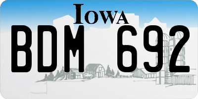 IA license plate BDM692