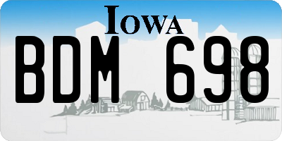 IA license plate BDM698