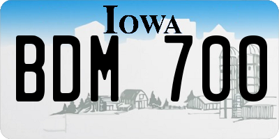 IA license plate BDM700