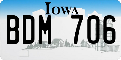 IA license plate BDM706