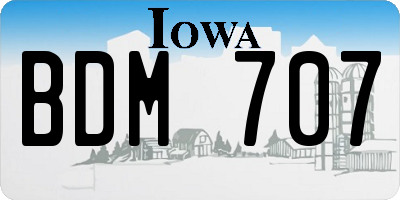 IA license plate BDM707