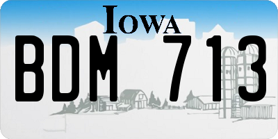 IA license plate BDM713