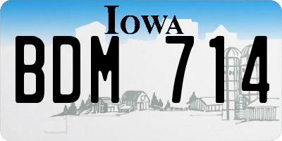 IA license plate BDM714